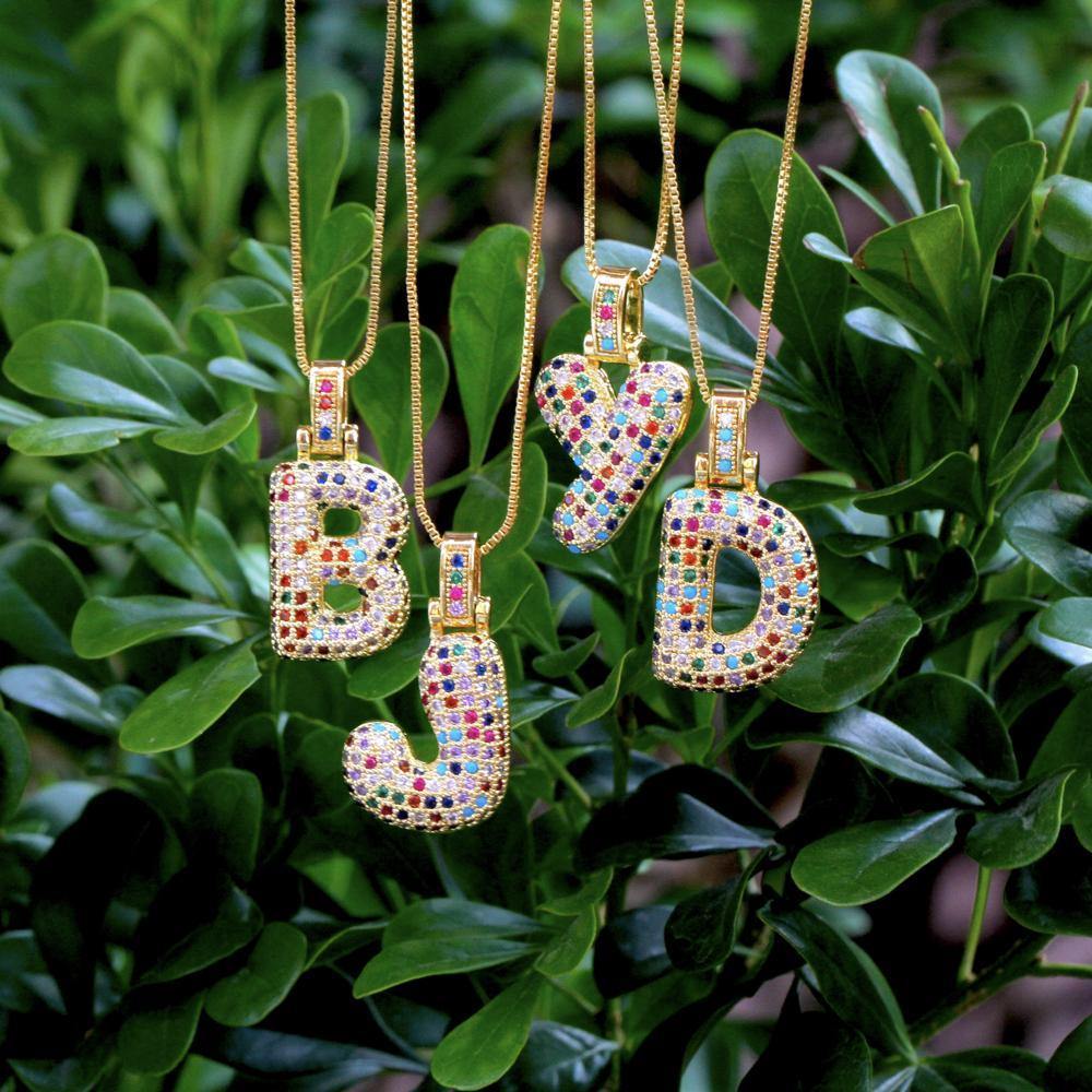 💖Limited time only - Colorful Bubble Letter Necklace✨