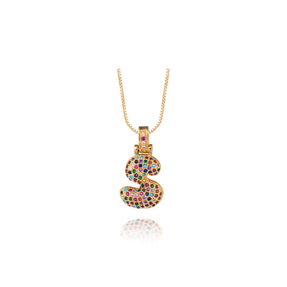 💖Limited time only - Colorful Bubble Letter Necklace✨