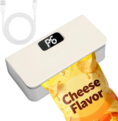 💡Portable mini sealing machine, rechargeable portable bag resealer with 6 adjustable speeds and LED power display