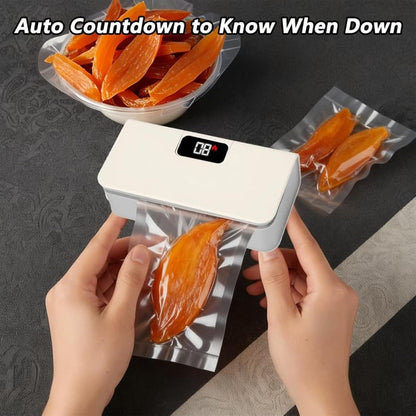 💡Portable mini sealing machine, rechargeable portable bag resealer with 6 adjustable speeds and LED power display