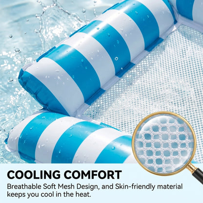 HOT SALE 50% OFF 🏖️ 4-in-1 Inflatable Water Hammock – Pool Floating Lounge Chair & Swimming Bed