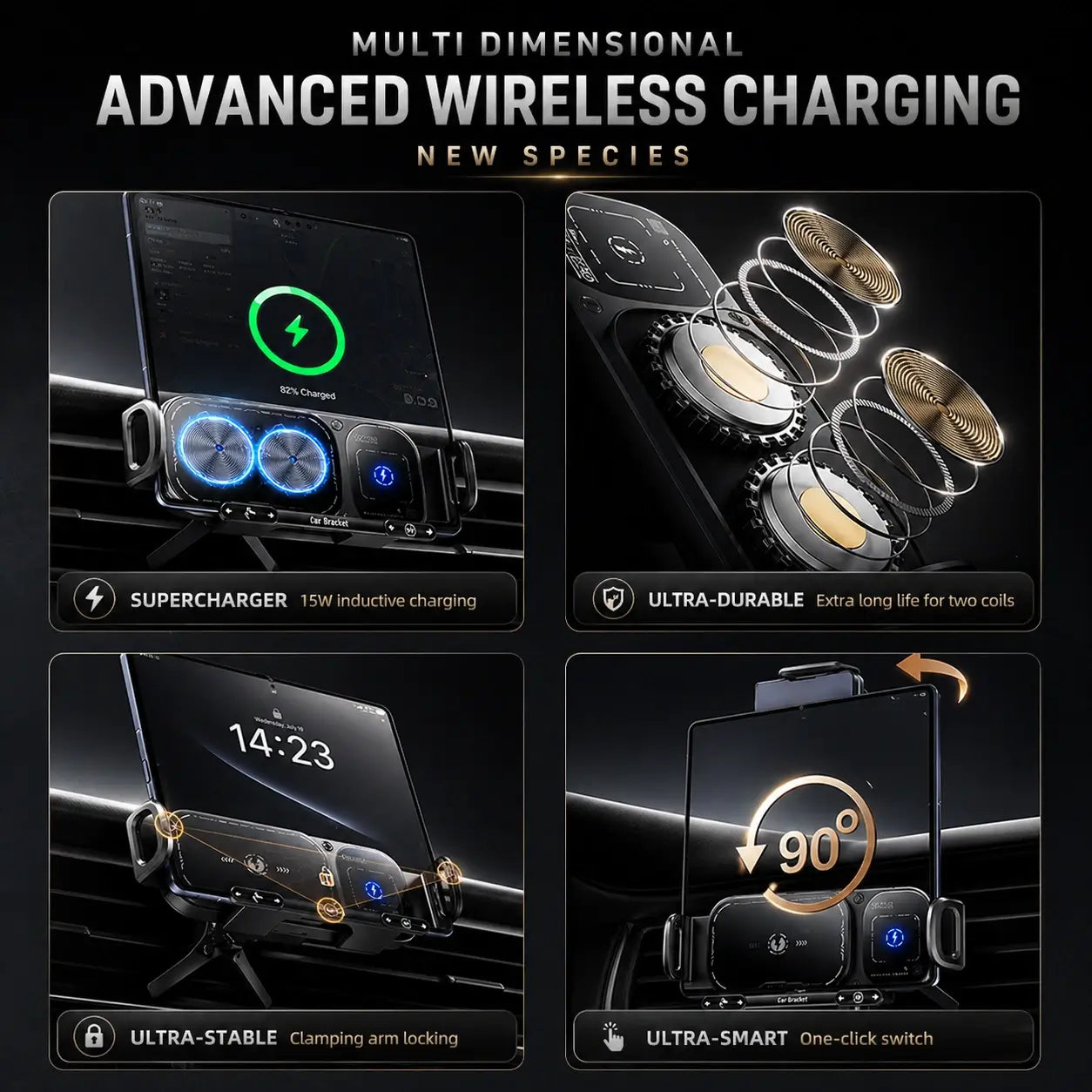FoldDriva - 360° Rotating Wireless Car Mount