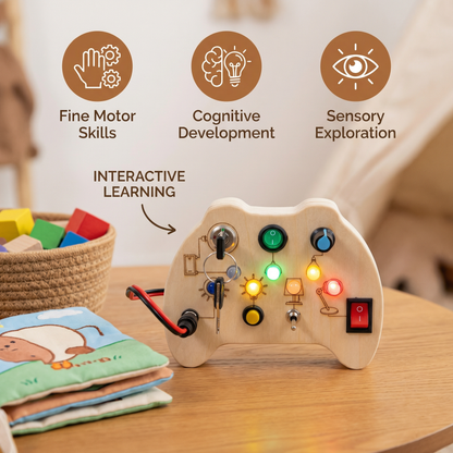 🔥Hot sale 49% off🔥 Wooden LED Busy Board Controller – Montessori Sensory Learning Toy for Motor Skills