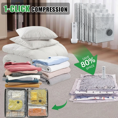 🏆⚡ 50K+ SOLD! Cordless Travel Vacuum Storage Compression Bag