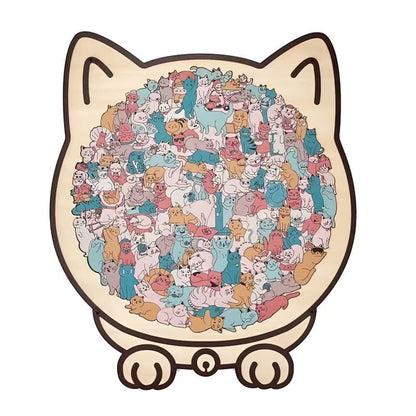 🔥Hot Sale 50% OFF🔥🐈135-piece wooden cat-shaped puzzle🐾