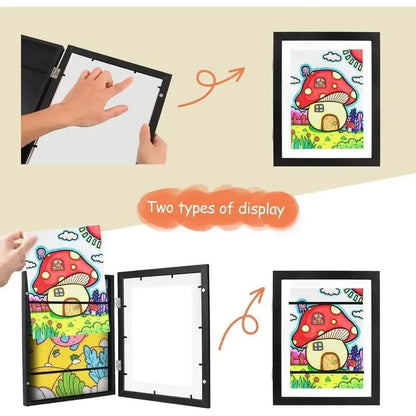 🎁Buy 2 Get 1 Free🎁Kids Art Frame, Front-Opening Art Gallery Display, Stores Up to 100+ Artworks