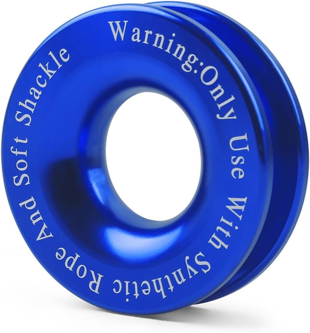 🏆Flash Sale#Winch Rope Synthetic Soft Shackle+Recovery Ring Set Rugged Shackles With Protective Sleeve 41000lbs
