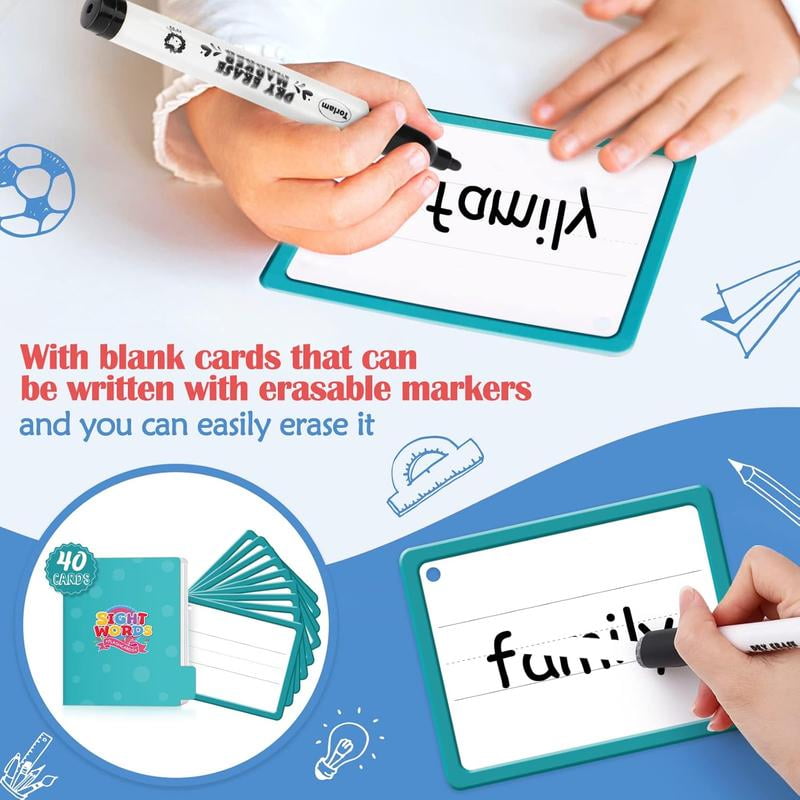 Torlam Sight Words & Phonics Flash Cards Learn to Read Digraphs CVC  Blends Long Vowel Sounds Spelling Reading Phonics Games Site Words