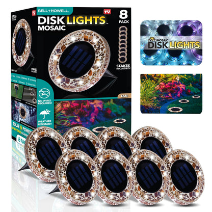 🏆Flash Sale✨Solar Outdoor Mosaic Disk Lights, Waterproof Decorative Pathway LED Light