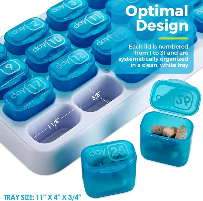 🔥Last Day Sale 60% OFF⏰💊📅 Daily 31-Day Pill Organizer Travel Case – 🔒📦