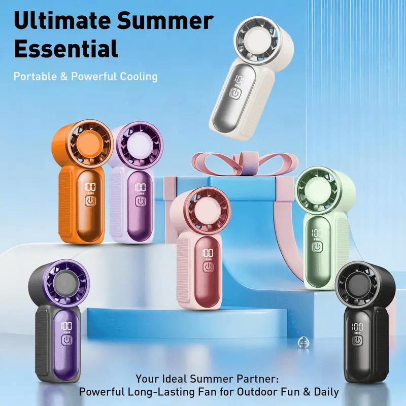 🏆Flash Sale#Mini Handheld Fan with LED Display