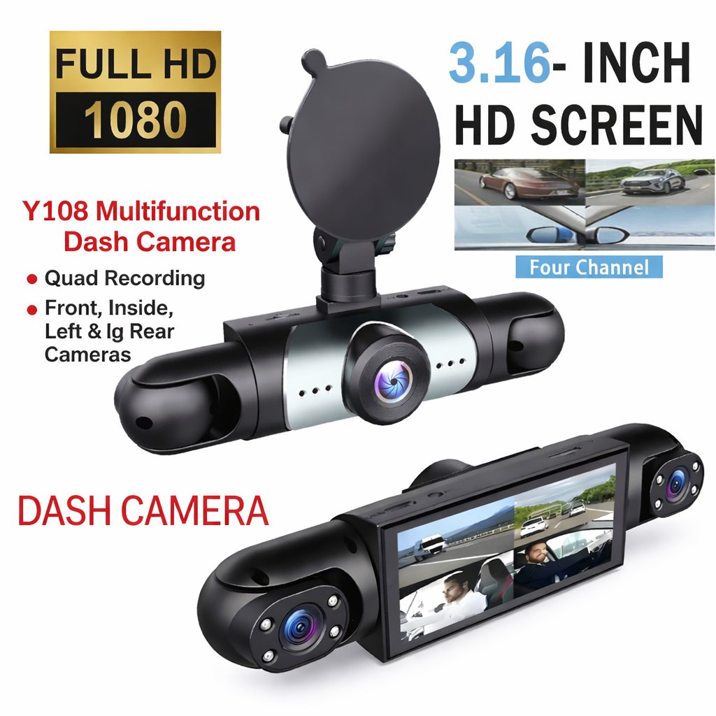 🔥Last Day 49% OFF🚗4-Channel 1080P Dash Camera with Night Vision