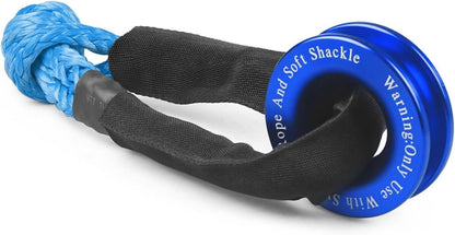 🏆Flash Sale#Winch Rope Synthetic Soft Shackle+Recovery Ring Set Rugged Shackles With Protective Sleeve 41000lbs