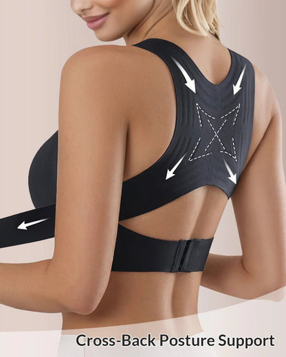 🏆Flash Sale#Front Closure Cross-Back Wireless Posture Bra