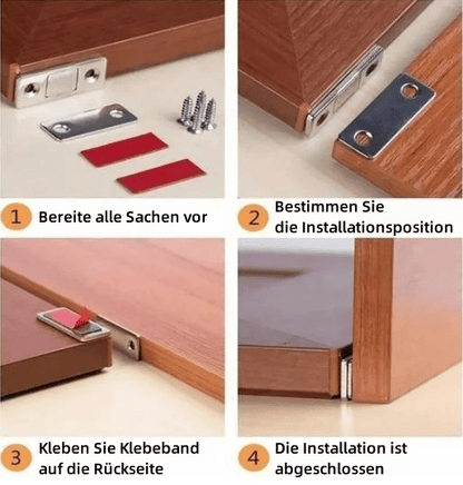 66 / 5,000 InvisiLock™ | Ultradünne, unsichtbare Schranktürmagnete (4er-Set)