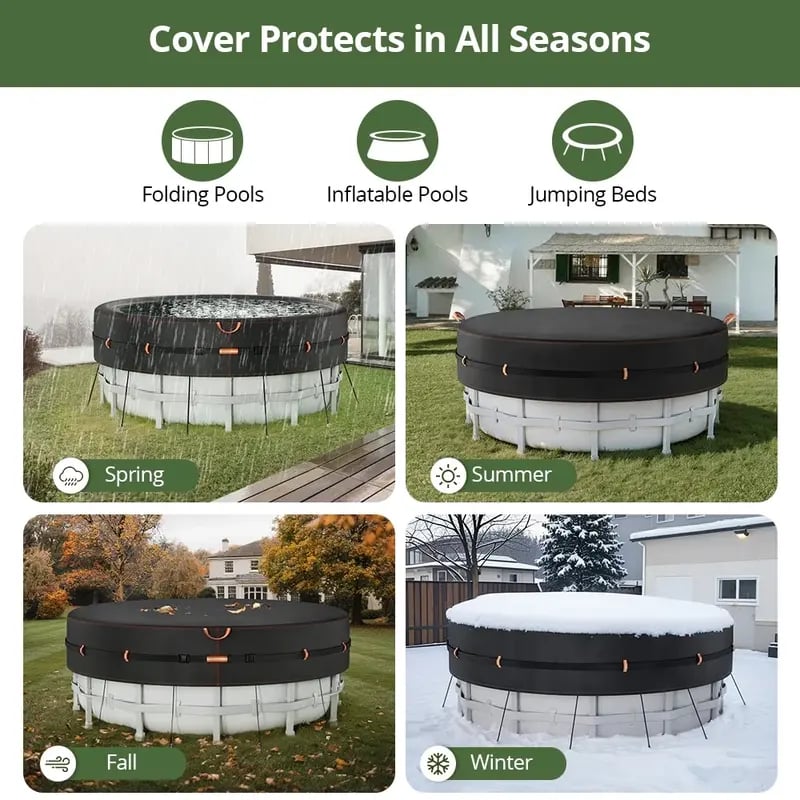 Round Pool Cover with Reflective Strips