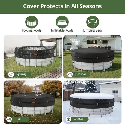 Round Pool Cover with Reflective Strips
