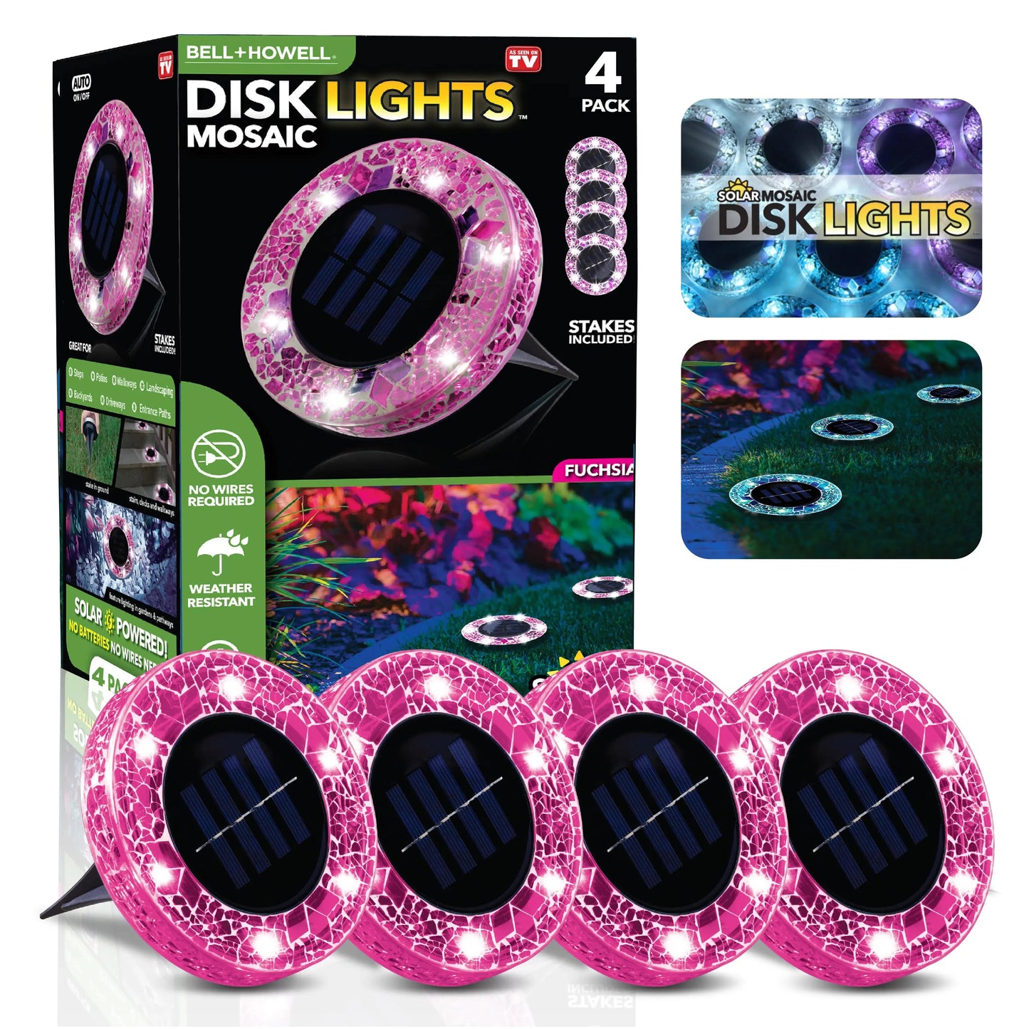 🏆Flash Sale✨Solar Outdoor Mosaic Disk Lights, Waterproof Decorative Pathway LED Light