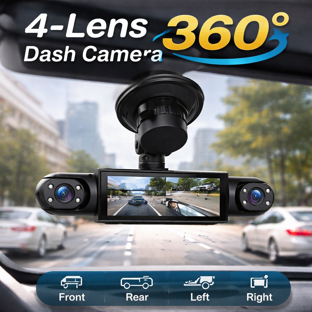 🔥Last Day 49% OFF🚗4-Channel 1080P Dash Camera with Night Vision