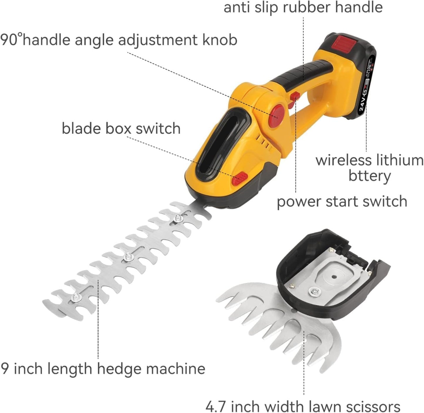 2-in-1 Cordless Grass Shears & Hedge Trimmer