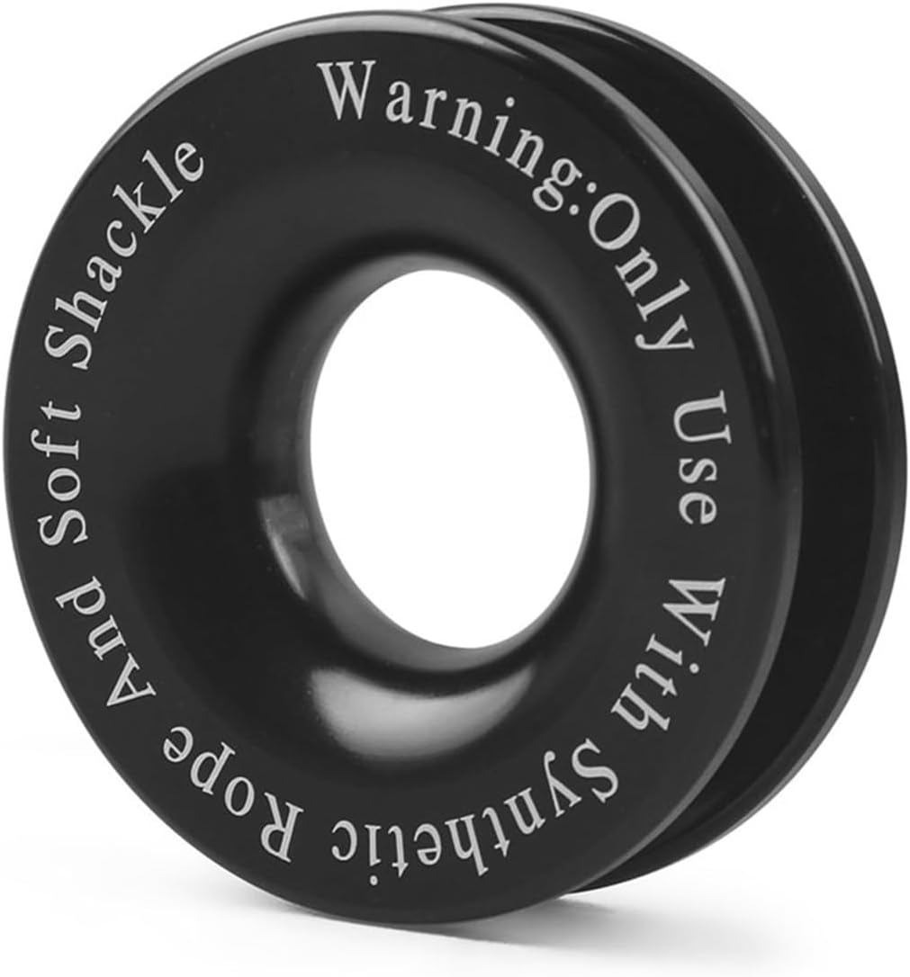 🏆Flash Sale#Winch Rope Synthetic Soft Shackle+Recovery Ring Set Rugged Shackles With Protective Sleeve 41000lbs