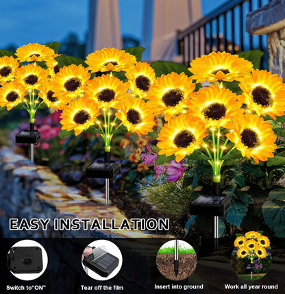 🏆Flash Sale#🔥Hot Sale 49% off🌟🌻 Solar Powered LED Sunflower Garden Lights Set