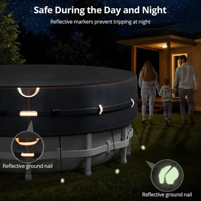 Round Pool Cover with Reflective Strips