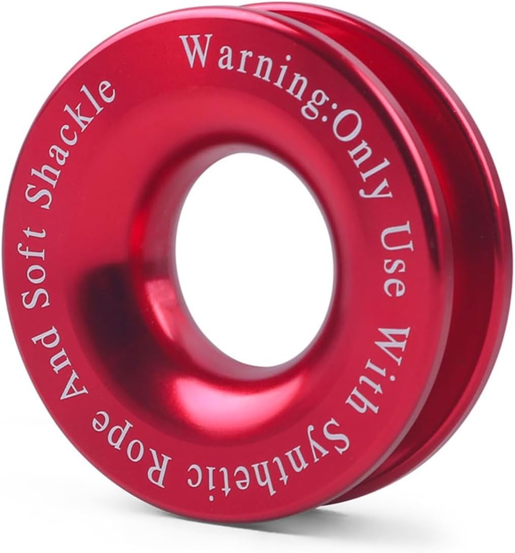 🏆Flash Sale#Winch Rope Synthetic Soft Shackle+Recovery Ring Set Rugged Shackles With Protective Sleeve 41000lbs