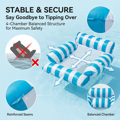 HOT SALE 50% OFF 🏖️ 4-in-1 Inflatable Water Hammock – Pool Floating Lounge Chair & Swimming Bed
