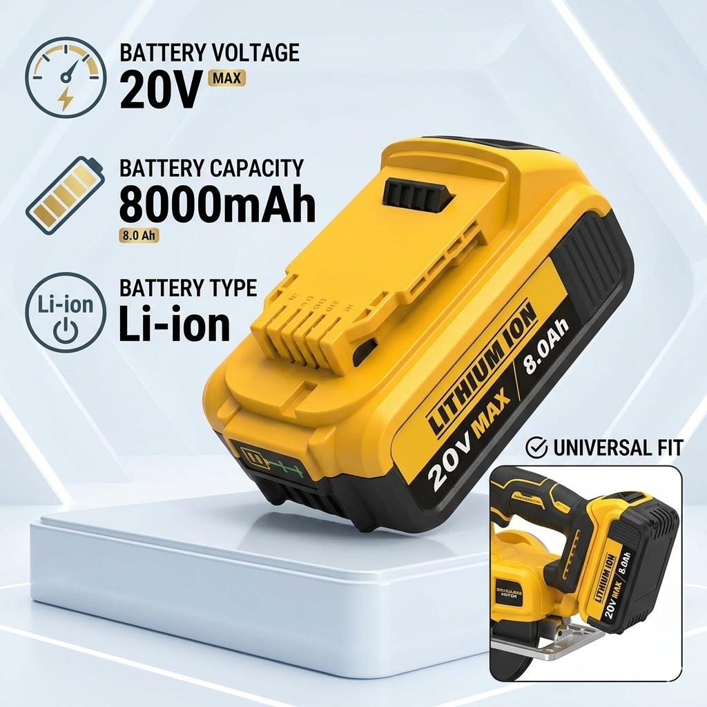 8.0Ah Lithium Battery Replacement for 20V Battery Lithium-ion MAX DCB200 DCD/DCF/DCG/DCS Series  batteries