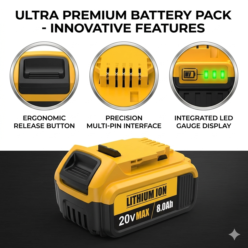 8.0Ah Lithium Battery Replacement for 20V Battery Lithium-ion MAX DCB200 DCD/DCF/DCG/DCS Series  batteries