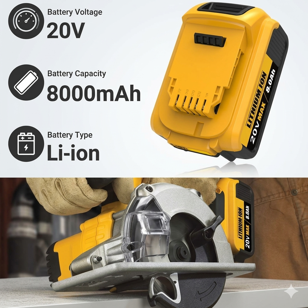 8.0Ah Lithium Battery Replacement for 20V Battery Lithium-ion MAX DCB200 DCD/DCF/DCG/DCS Series  batteries