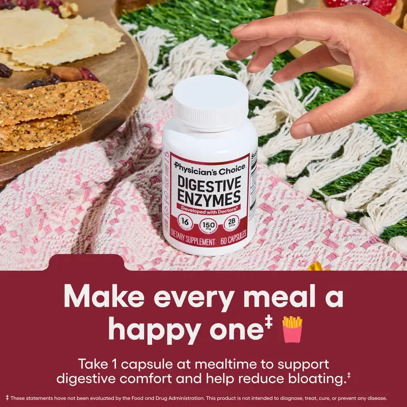 🏆Flash Sale#Physician's Choice Digestive Enzymes - Bloating & Mealtime Discomfort Support with Probiotics + Prebiotics for Digestion & Gut Health