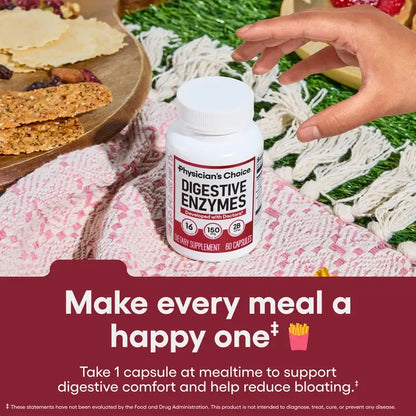 🏆Flash Sale#Physician's Choice Digestive Enzymes - Bloating & Mealtime Discomfort Support with Probiotics + Prebiotics for Digestion & Gut Health
