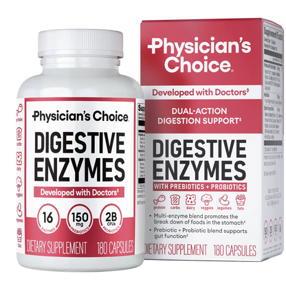 🏆Flash Sale#Physician's Choice Digestive Enzymes - Bloating & Mealtime Discomfort Support with Probiotics + Prebiotics for Digestion & Gut Health