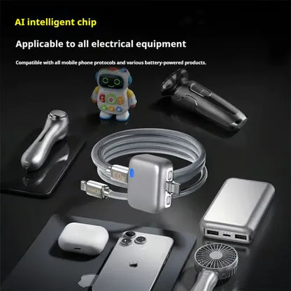 ⚡ AI Smart Auto-Cut Adapter – Full Battery Auto Disconnect – Protects Battery Health for iPhone & Android 🛡️