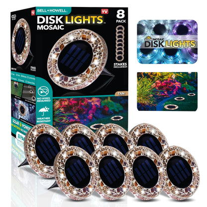 🏆Flash Sale✨Solar Outdoor Mosaic Disk Lights, Waterproof Decorative Pathway LED Light