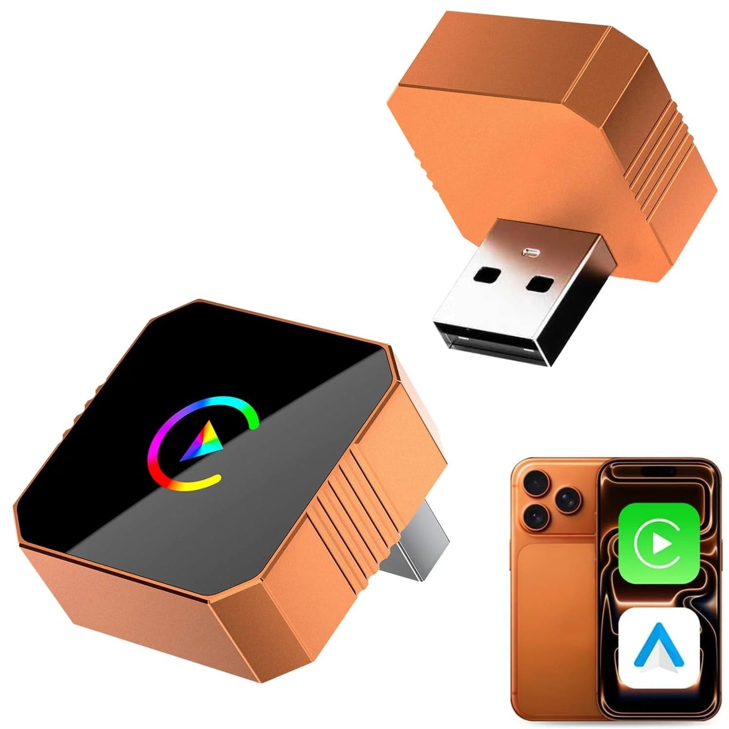 Mini Orange Cube Pro 3.0 — 2026 Wireless CarPlay & Android Auto Adapter