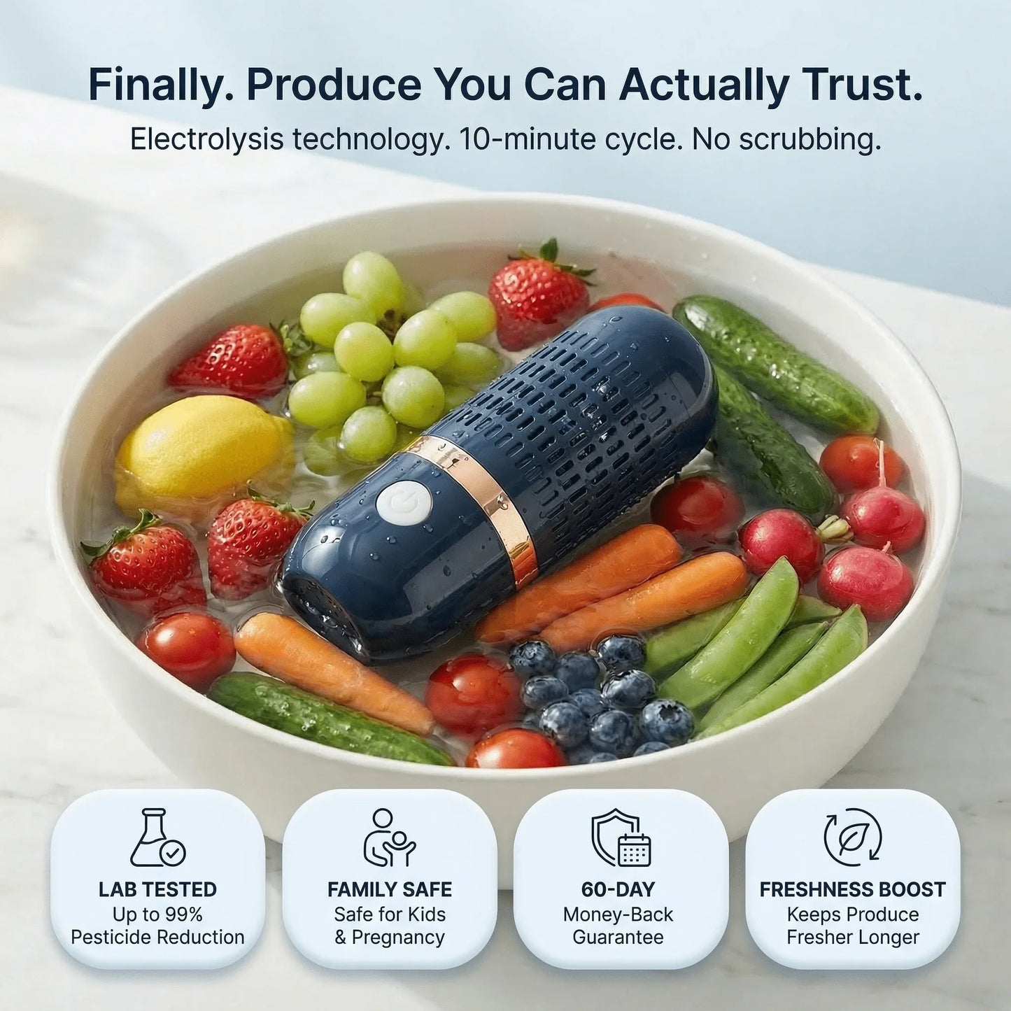 🔥Hot Sale 50% OFF🔥 Vegetable Cleaning Machine, Portable Ultrasonic Washing Cleaner Mini
