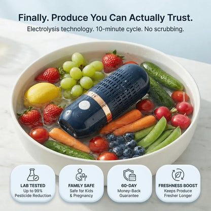 🔥Hot Sale 50% OFF🔥 Vegetable Cleaning Machine, Portable Ultrasonic Washing Cleaner Mini
