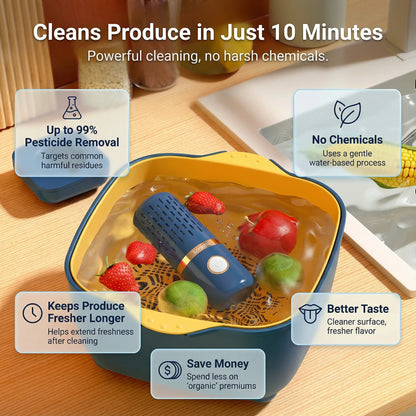 🔥Hot Sale 50% OFF🔥 Vegetable Cleaning Machine, Portable Ultrasonic Washing Cleaner Mini