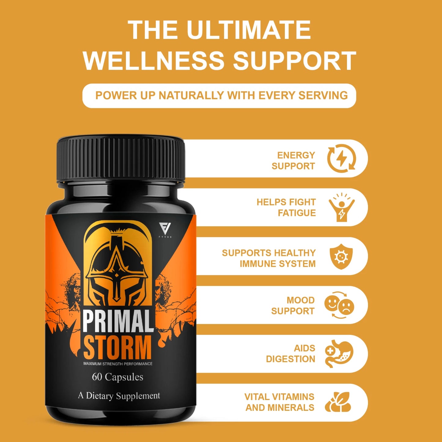 Primal Storm Men's Health & Performance Support Supplement