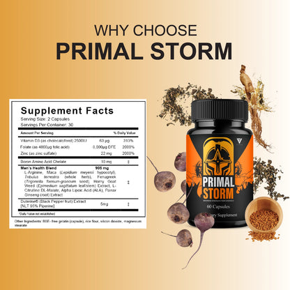 Primal Storm Men's Health & Performance Support Supplement
