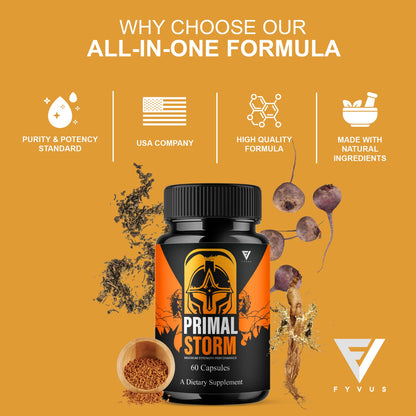 Primal Storm Men's Health & Performance Support Supplement
