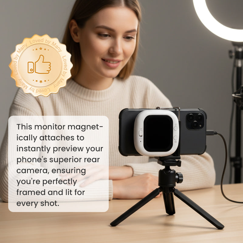 📢📢55%  OFF !! ⏰Magnetic Selfie Monitor Screen for Phone Rear Camera